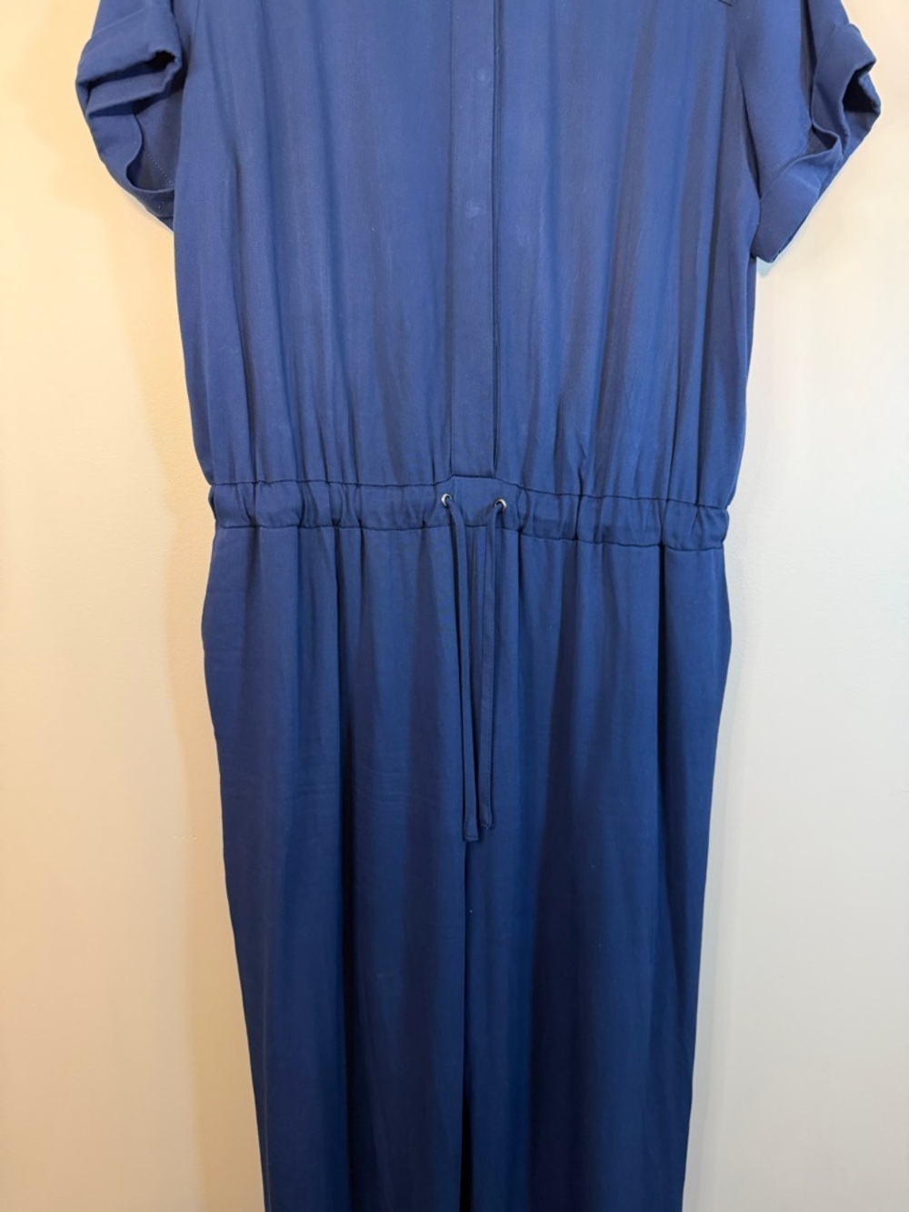 Frye Navy Drawstring Collared Jumpsuit - Picture 3 of 9